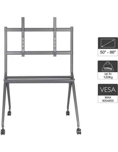 Ewent EW1542 Soporte de Suelo con Ruedas para TV 50 - 86" Máx. 120Kg Gris