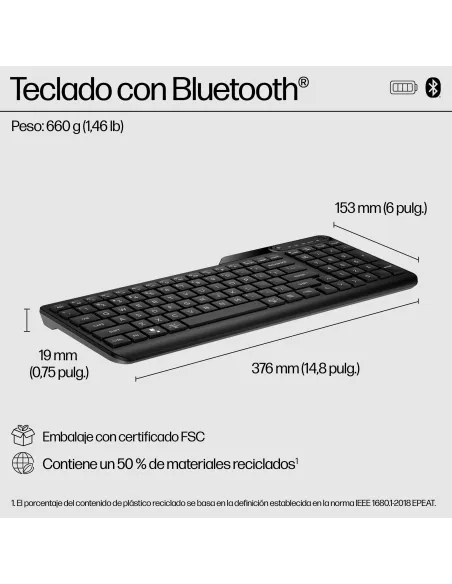 Teclado multidispositivo Bluetooth HP 460