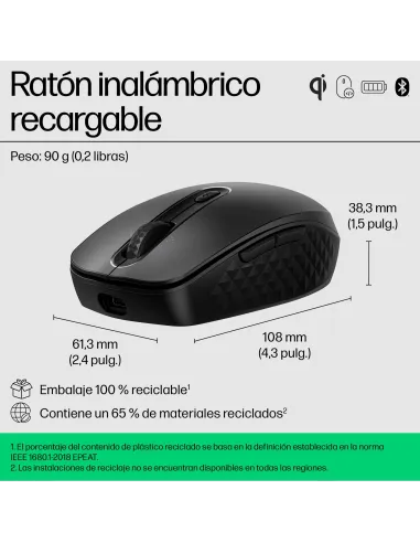Ratón Inalámbrico Recargable HP 690 Negro