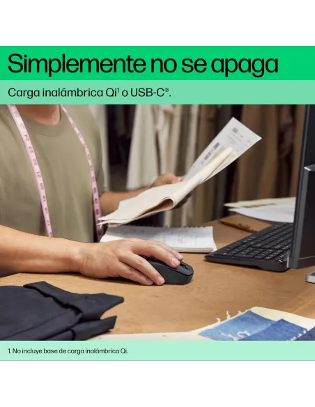 Ratón Inalámbrico Recargable HP 690 Negro