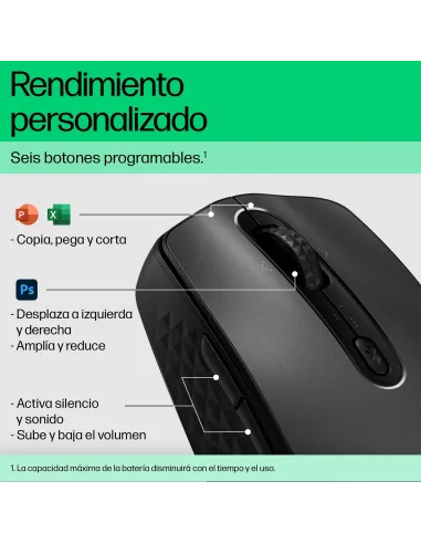 Ratón Inalámbrico Recargable HP 690 Negro