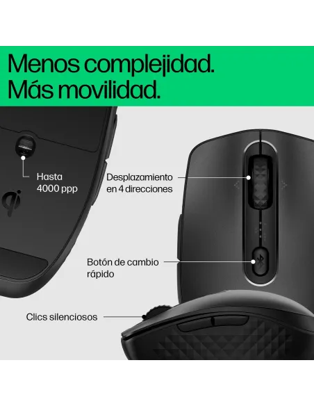 Ratón Inalámbrico Recargable HP 690 Negro