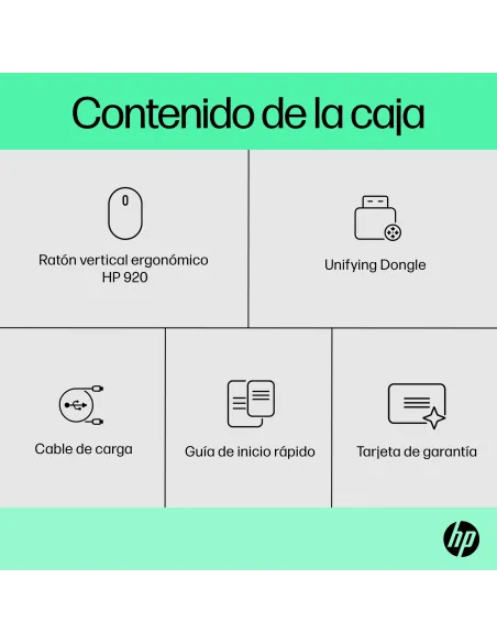 Ratón inalámbrico ergonómico HP 920 Negro