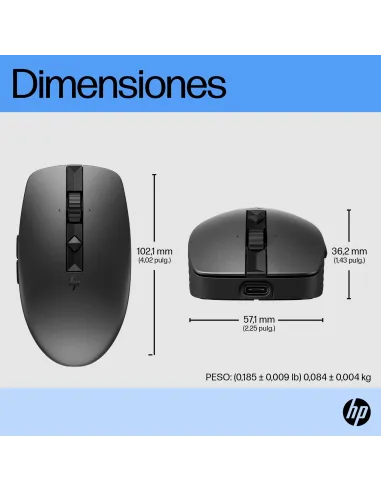 Ratón Silencioso Recargable HP 710 Negro