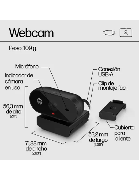 Cámara Web HP 320 Negro