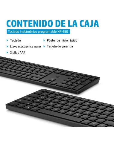 Teclado inalámbrico programableHP 450 Blanco