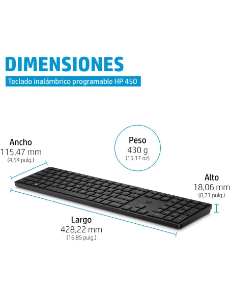 Teclado inalámbrico programableHP 450 Blanco
