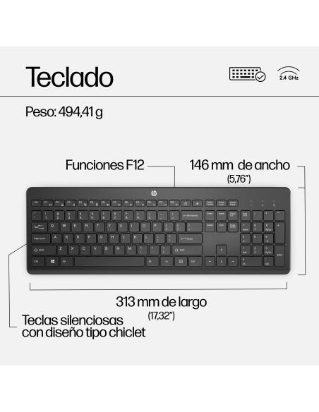 HP 230 Combo Teclado y Ratón Inalámbricos Blanco