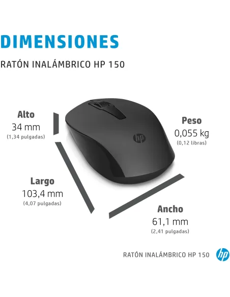 Ratón Inalámbrico HP 150 Negro