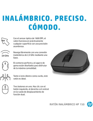 Ratón Inalámbrico HP 150 Negro
