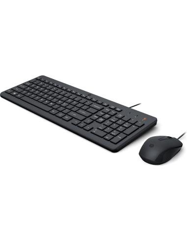 HP 150 Combo Teclado + Ratón 1600 DPI USB Negros