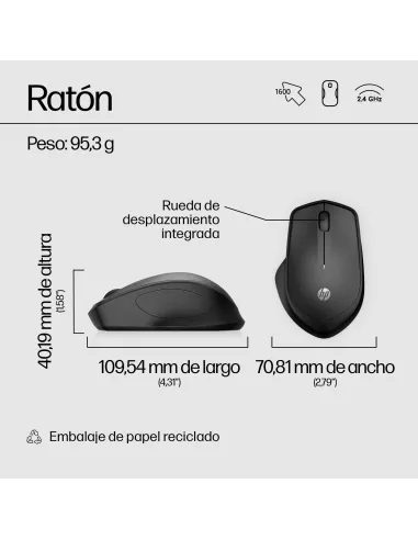 Ratón Inalámbrico HP 280 Negro