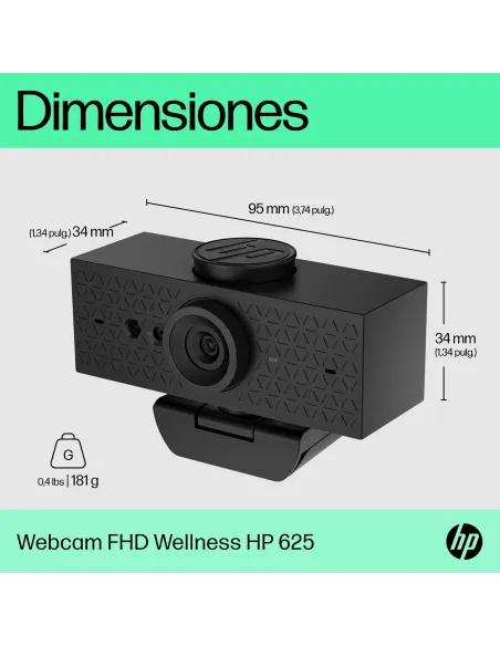 Cámara web HP 625 Negro