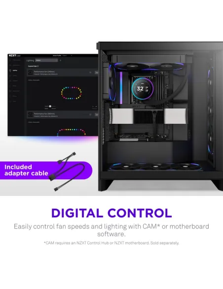 Ventilador NZXT F280X RGB Negro