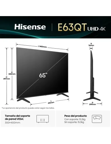 TV Hisense 65E63QT 65" UHD Smart TV