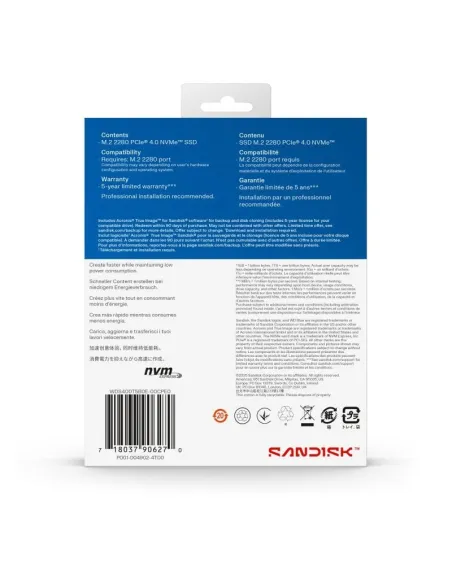 Disco Duro SSD WD Blue SN5100 4TB