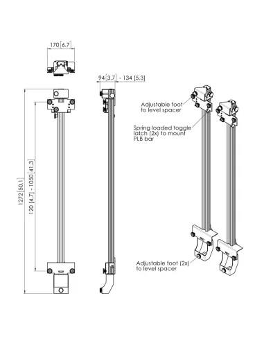 Espaciador Barra Interfaz dvLED Vogel´s PLA 9306