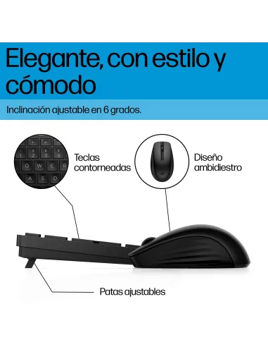 Combo de Teclado y Ratón Inalámbricos HP 655 Negro