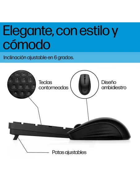 Combo de Teclado y Ratón Inalámbricos HP 655 Negro