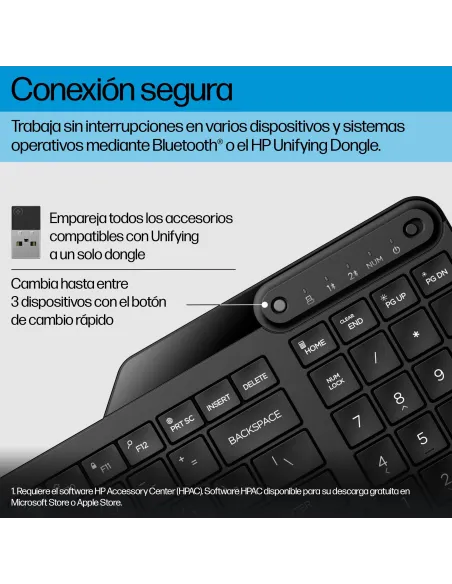 Teclado inalámbrico de Modo Dual HP 475