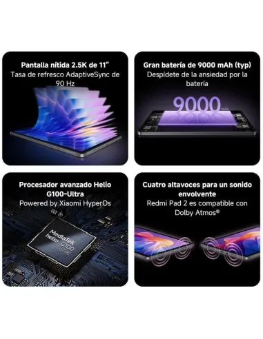 Tablet Xiaomi Redmi Pad 2 4G 11" 4/128GB Verde Menta