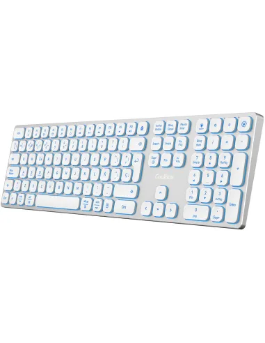 CoolBox Moonlight Key B431 Blanco Retroiluminado Layout ES Aluminio