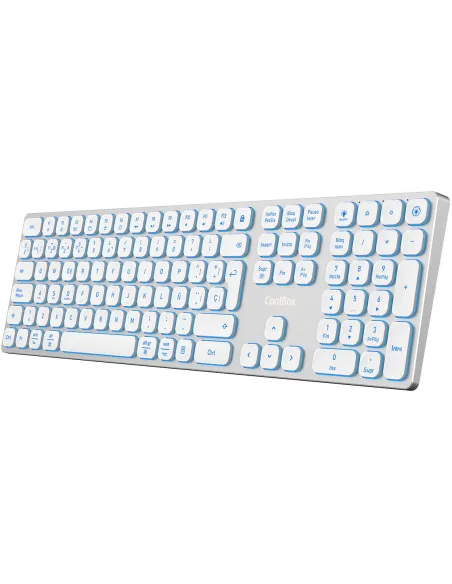 CoolBox Moonlight Key B431 Blanco Retroiluminado Layout ES Aluminio