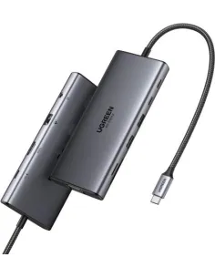 Ugreen 45520 11-en-1 HUB USB-C 3xUSB-C 2xUSB-A HDMI VGA RJ45 SD TF 3.5mm Grey-1399545