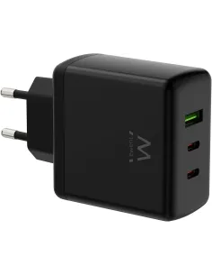 EWENT EW1331 Cargador Gan Fast 65W 2 USB-C PD 1x USB-A QC-AATCAT0523