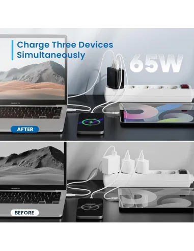 Cargador GaN 65W Ewent EW1331