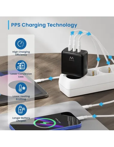 Cargador GaN 65W Ewent EW1331
