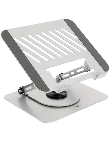 TooQ PH-DAFNE-S Soporte Elevador con Rotación 360° y Ajustable, para Dispositivos de 11”-17” Plata