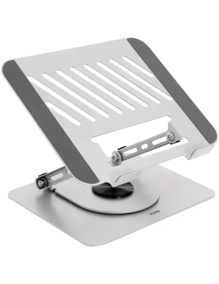 TooQ PH-DAFNE-S Soporte Elevador con Rotación 360° y Ajustable, para Dispositivos de 11”-17” Plata