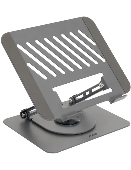 TooQ PH-DAFNE-G Soporte Elevador con Rotación 360° y Ajustable, para Dispositivos de 11”-17” Gris Oscuro