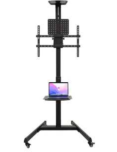 TooQ FS1184M-B Soporte de Suelo para Monitor/TV de 37-70" Peso Máx. 80KG Negro-1400540