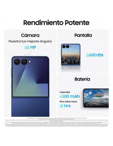 Smartphone Samsung Galaxy Z Flip7 5G 12GB/512GB Negro Oscuro