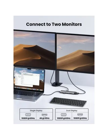 HUB USB-C UGREEN 45520 11 en 1 base de acoplamiento