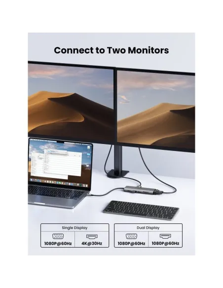 HUB USB-C UGREEN 45520 11 en 1 base de acoplamiento