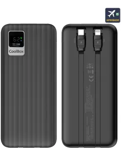 Coolbox DP10 Negro PowerBank 10000mAh LCD Carga Rápida-ADAP64333