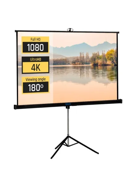 iggual IGG320686 Pantalla de Proyección 84" 176x134 cm con Trípode y Bolsa