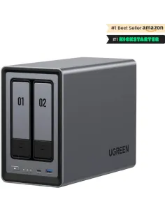 Ugreen NASync DXP2800 Intel N100/8GB DDR5 UGOS Pro Negro NAS System 2 Bahías Compacto-1404541