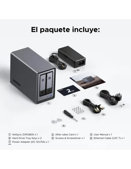 Servidor NAS Ugreen NASync DXP2800 2 bahías