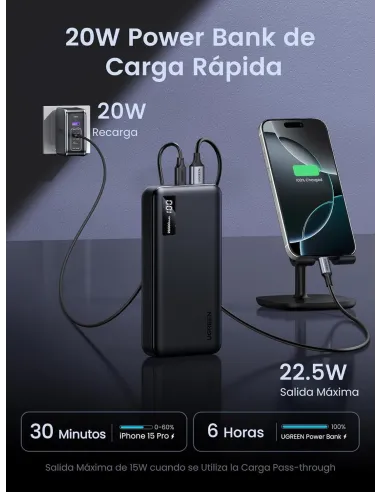 Batería externa Ugreen 256832 Power Bank 20000 mAh