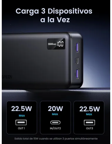 Batería externa Ugreen 256832 Power Bank 20000 mAh