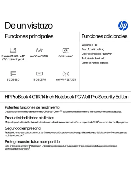 Ordenador Portátil HP ProBook 4 G1I CQ0D4ET