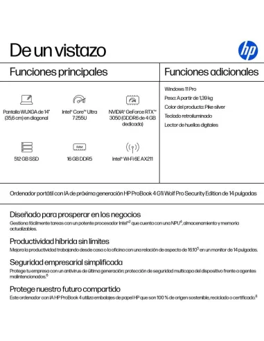 Ordenador Portátil HP ProBook 4 G1i AD2U6ET