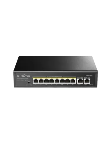 Strong SW8010POE+ con 8x Puertos Gigabit POE y 2x Puertos de Enlace Ascendente Gigabit