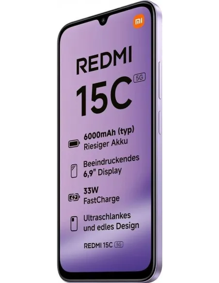 Móvil Xiaomi Redmi 15C 5G 4GB/256GB Violeta libre