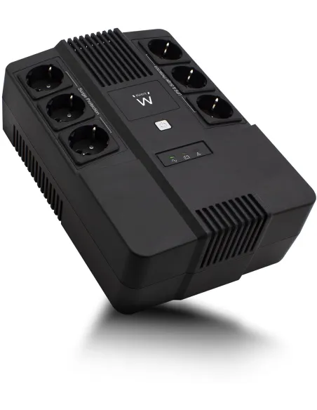 Ewent EW3945 Línea Interactiva 600VA (360W) AVR 6 Tomas 10min Autonomía Negra