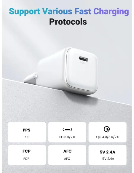 Cargador Mini Gan 30W Ugreen Nexode Blanco